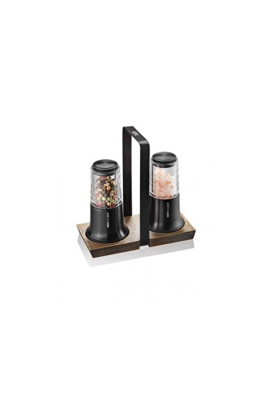 GEFU Xplosion 145 CM 2 Szt Czarne Młynki DO Pieprzu I Soli ZE Stali Nierdzewnej Ręczne Z Podstawką