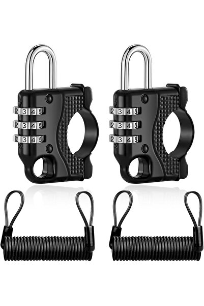 Hope 2 Pack Universal 4-Digit Combination Motorbike Helmet Lock with 22-28mm ...