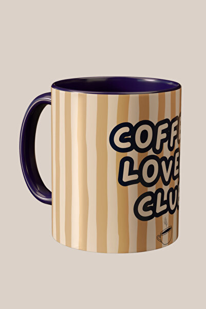 Midas Design Coffee Lover Club Themed Porcelain Design Coffee Cup