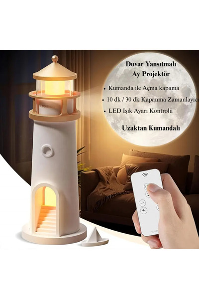 MultiZone Deniz Feneri Projektör Ay Gece Lambası Kumandalı Kısılabilir Zaman Ayarlı LED