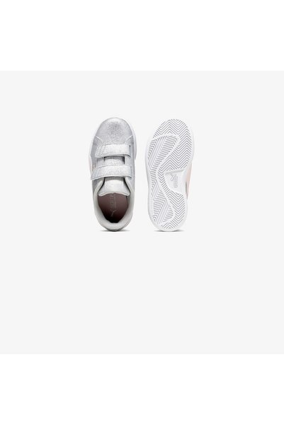 Puma Smash 3.0 Gliz Glam V PS Çocuk Gri Spor Ayakkabı