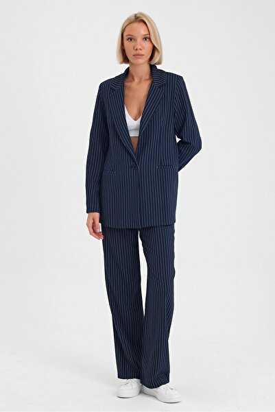 GAMZE ALPTEKİN Striped Jacket Pants Fabric Set