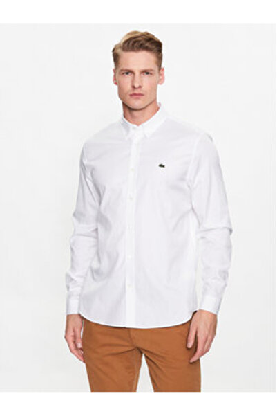 Lacoste Ανδρικό Πουκάμισο Λευκό LACOSTE-CH2933 001 ΑΣΠΡΟ