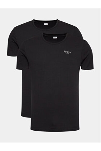 Pepe Jeans Σετ 2 ανδρικών μπλουζών PMU10976 Μαύρο