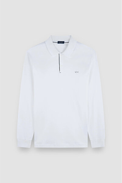 PAUL&SHARK Men's Button Closure Long Sleeve Polo Neck Regular Fit Beige Polo Neck T-Shirt 15311727A-46A