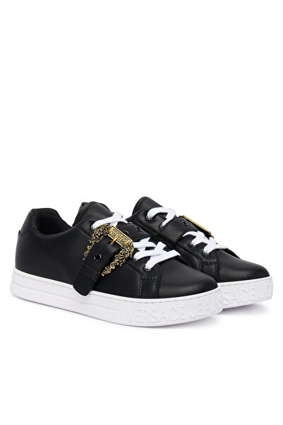 Versace Erkek Deri Metal Toka Kapamalı Ayarlanabilir Kayış Siyah Sneaker 79VA3SK9ZPB27-899