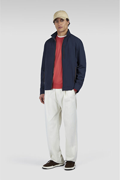 PAUL&SHARK Men's Regular Fit Wind and Water Resistant Hidden Hood Navy Blue Jacket 25412013-013