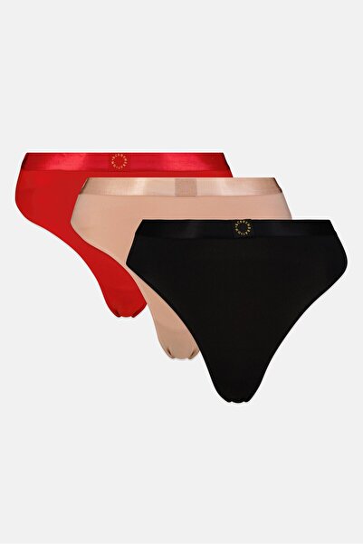Bcbgeneration Women 3 Pieces Brand Logo Thong, Multicolor