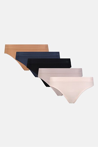 JASON WU ملابس داخلية نسائية بدون خياطة بشعار العلامة التجارية، 5 قطع، متعددة الألوان