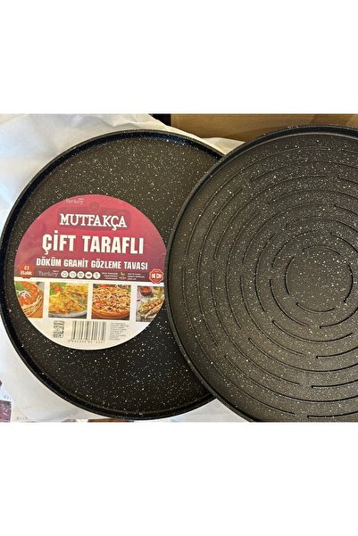 Empressco 36 cm çift taraflı döküm granit tava, et ve balık için ideal, şık v...