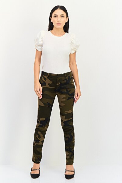 Reiko Women Regular Fit Camouflage Stretchable Pants, Multicolor