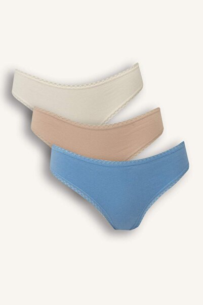 DeFacto Lace Detailed 3-Piece Brazilian Panties Fall in Love F2190Ax25Au