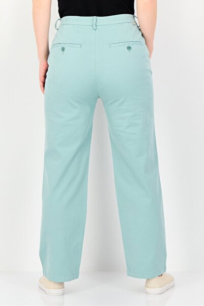 Reiko Women Cropped Fit Solid Chino Pants, Light Turquoise