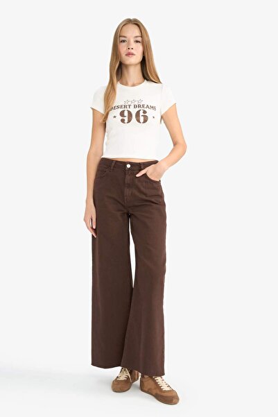 DeFacto Tricou cu mânecă scurtă cu gât cu nervuri imprimat G3266AX25WN