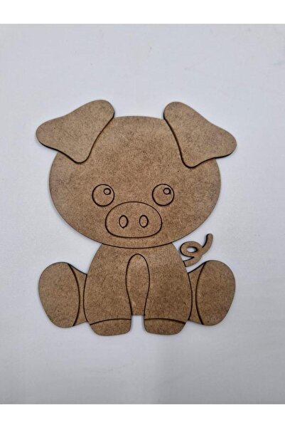 Mu Art Ahşap 15 قطعة من الخنزير اللطيف للرسم الخشبي في المدرسة، نشاط فني يدوي...