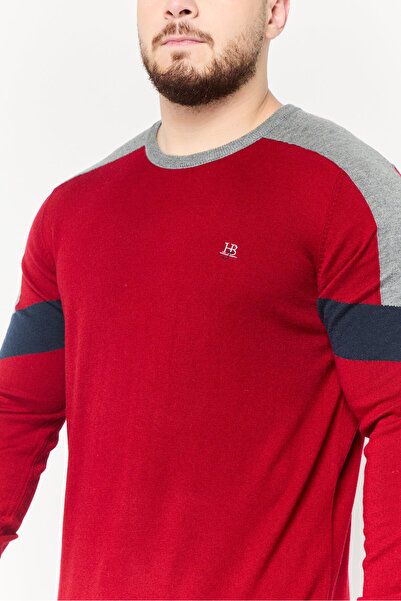Harmont & Blaine Jeans Men Crew Neck Embroidered Logo Sweater, Red