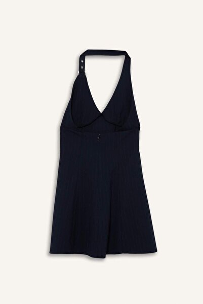 DeFacto Coool Halter Yaka Kareli Mini Elbise G3860AX25AU