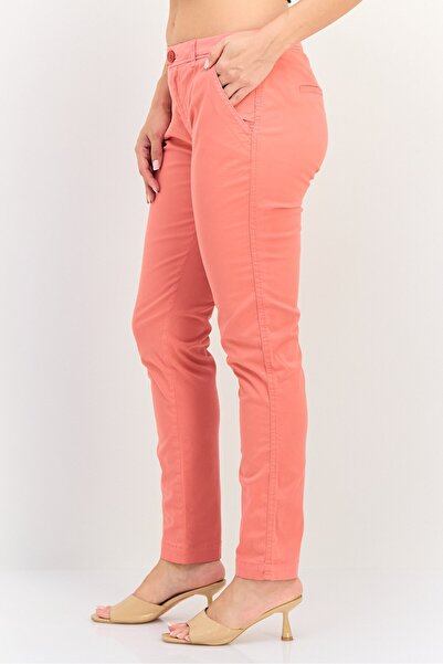 Reiko Women Chino Fit Plain Straight Pants, Pink