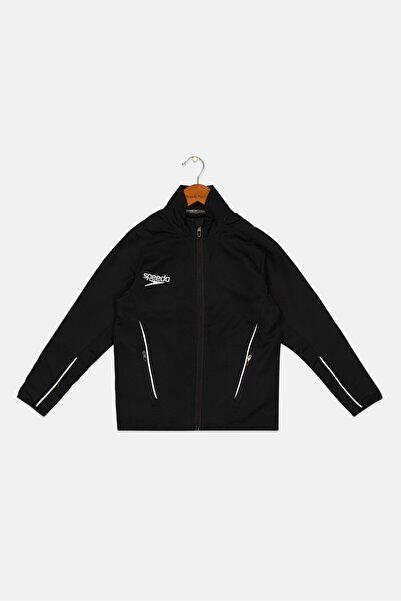 SPEEDO Kids Boy Mock Neck Embroidered Logo Windbreakers Jackets, Black