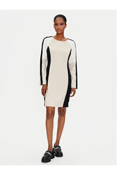 Dkny Γυναικείο Φόρεμα Casual DD4E1B89 Μπεζ, Μαύρο