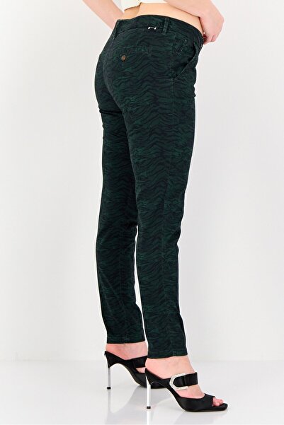 Reiko Women Skinny Fit Mid Waist Animal Print Dress Pants, Multicolor