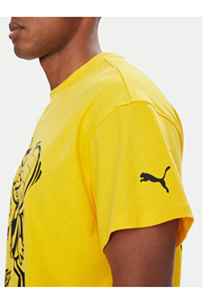 Puma Ανδρικό T-Shirt κίτρινο SPORTSTYLE-631696 01