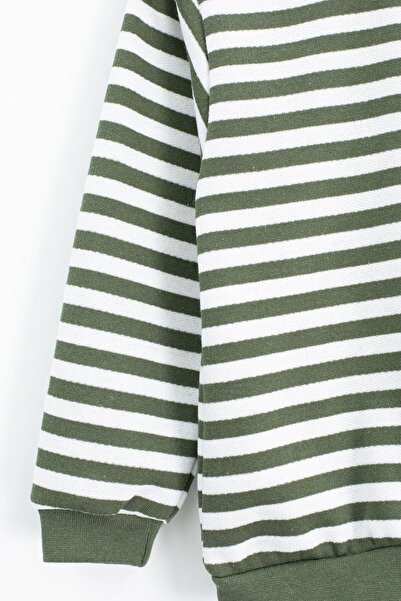 Cansın Mini Green Boy's 2-Piece Set with Raised Teddy Bear Embroidery 22700