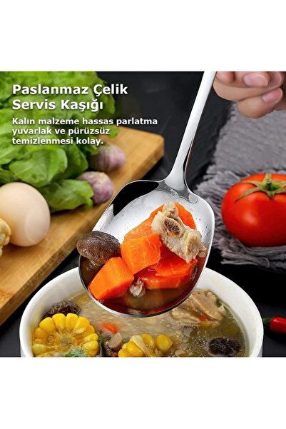 Raakmadezanmir 2 Adet Paslanmaz Çelik Servis Sunum Kaşığı servis kaşığı