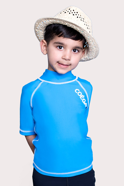 Coega Sunwear Unisex Kids Rashguard Short Sleeve - Blue