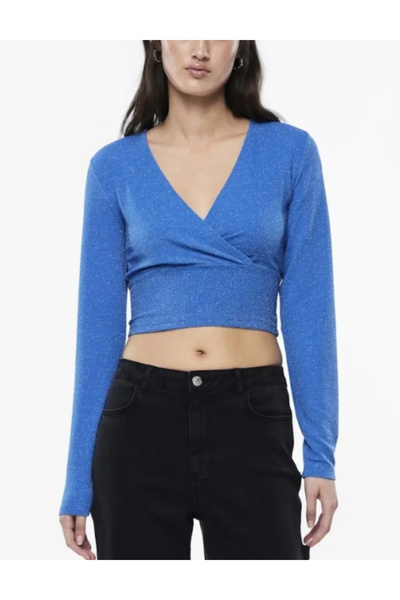 PIECES bluză, albastră