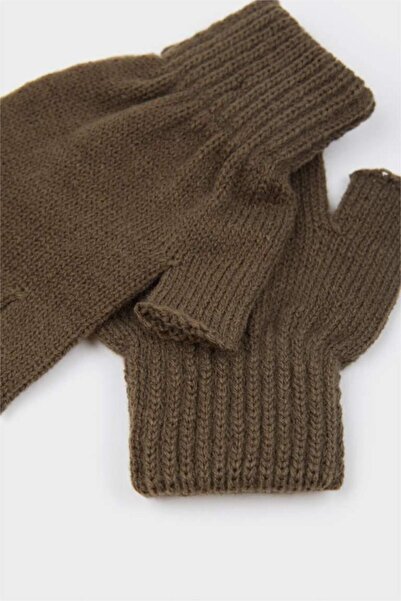 DeFacto Men's Cut-Finger Knit Gloves (25 Wn)