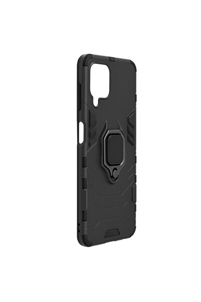 Optim Solution Husa de protectie Army Shield Hybrid Armor Ring Holder compatibila cu Samsung Galaxy M22 4G, Negru