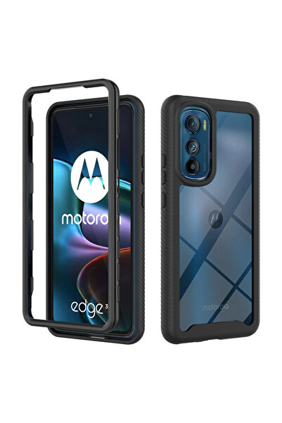 Optim Solution Husa Ultimateion 360° pentru Motorola Edge 30 Pro, Protectie completa Ecran si Spate, Negru