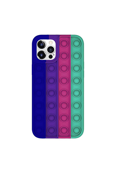 Optim Solution Husa pentru Apple Iphone 11 Pro, Push Bubble Pop It, Albastru/Violet/Roz/Verde