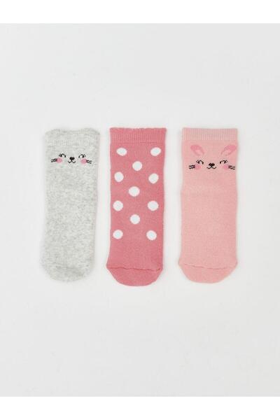 LC Waikiki Patterned Baby Girl Socks 3-Piece (W5)