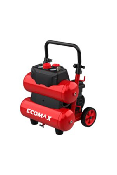 Ecomax ضاغط هواء محمول خالٍ من الزيت بخزانين سعة 17 لترًا