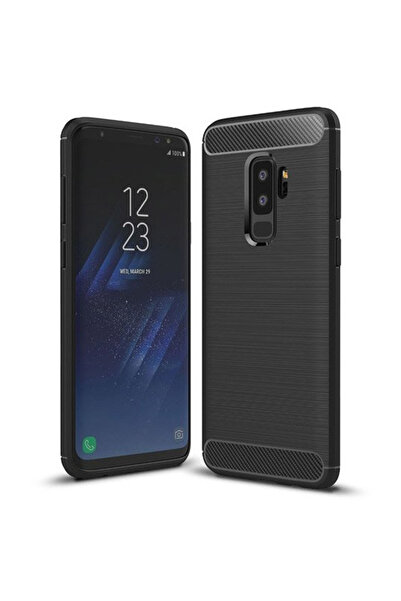Optim Solution Husa Carbon Resistance pentru Samsung Galaxy S9 Plus, Fiber Design, Anti-Soc, Negru Titan