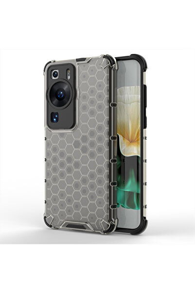 Optim Solution Case for Huawei P60 Pro, Hybrid, Armor Shield, Honeycomb Design, Grey