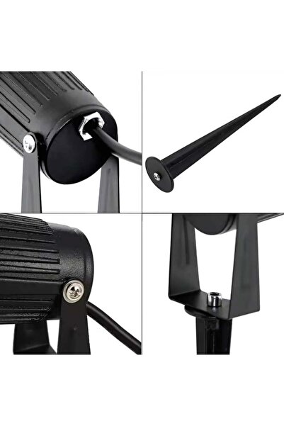 ACCEPT Outdoor Aluminum Spike Light 5W Black Yellow Light 3000K