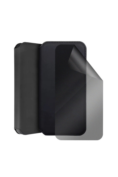 Optim Solution Set Husa Flip si Folie Silicon Privacy pentru Samsung Galaxy A...