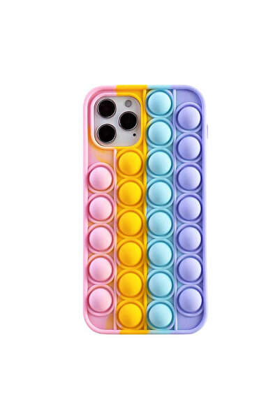 Optim Solution Husa pentru Apple Iphone 11 Pro, Push Bubble Pop It, Roz/Galben/Albastru/Mov