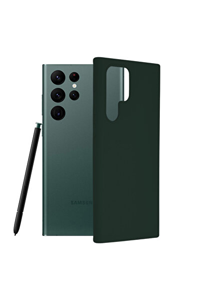 Optim Solution Husa Protectie Double Structure pentru Samsung Galaxy S22 Ultra, Microfibra, Verde Oxford