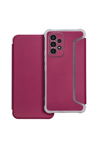 Optim Solution Husa Flip din Piele PU pentru Samsung Galaxy A34, Inchidere Magnetica, Tip Carte, Magenta