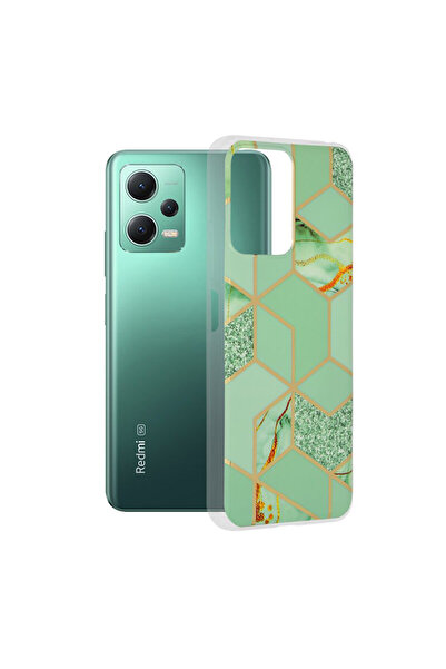 Optim Solution Husa de protectie pentru Xiaomi Redmi Note 12, Poco X5, Silicon TPU, Marble Design, Verde