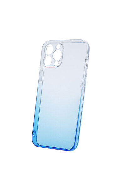 Optim Solution Husa de silicon 2mm pentru Apple iPhone 15 Pro, Crystal Clear, Slim Fit, Gradient Albastru