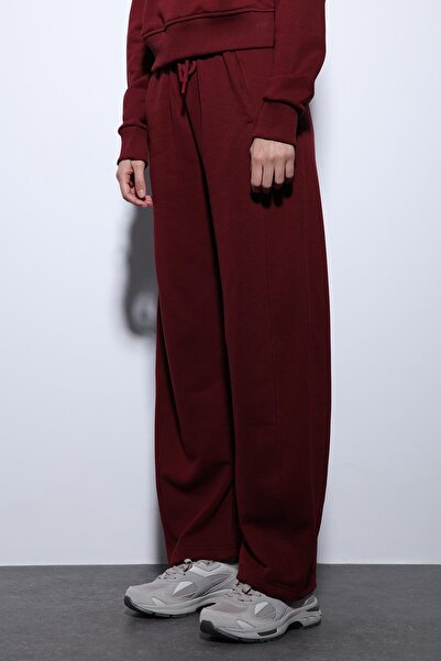 Antioch Burgundy Basic Straight Leg Women's Sweatpants