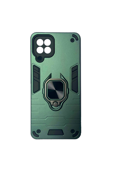 Optim Solution Husa de protectie pentru Samsung Galaxy A22 4G, Army Shield, Hybrid Armor, Ring Holder, Verde