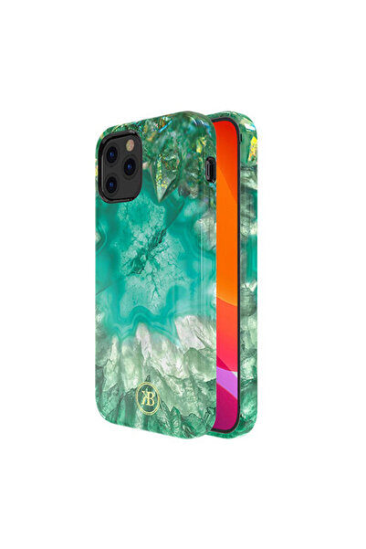 Optim Solution Husa pentru Apple iPhone 12 Precious Marble, Design Elegant, Tech Verde