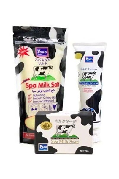 YOKO Face And Body Care Set - Spa Milk Soap 90g + Milk Facial Foam 100ml + Spa Milk Salt 300g