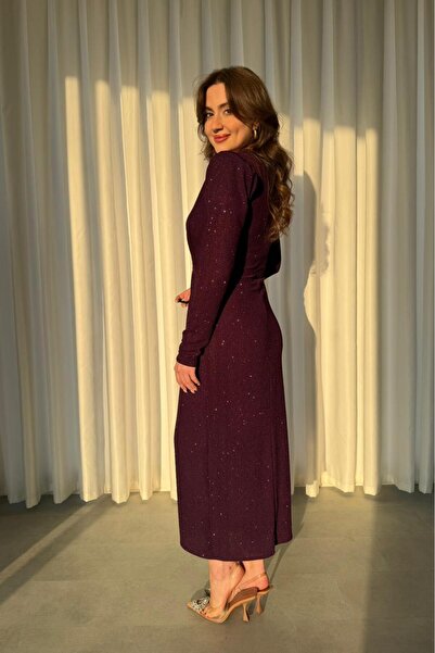 MaziButik Ασημί φόρεμα με σπιράλ μούρδιμπ